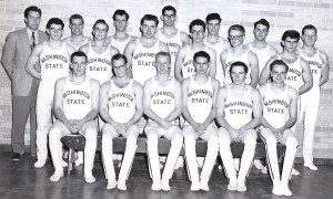 Washington State Gymnastics Team Pacific Northwest Champs-1952 with Jake Monlux (Center in glasses)