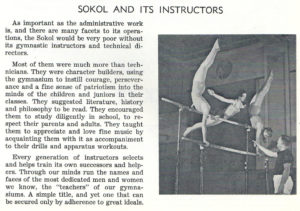 Physical education instructors in the Sokol held positions of great social responsibility far beyond the physical. 